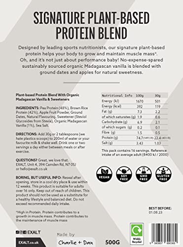 EXALT Vegan Protein Powder - 100% Plant-Based – Gluten Free - Keto Friendly EXALTAu supplements