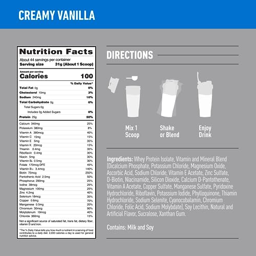Isopure Protein Powder, Creamy Vanilla Whey Isolate with Vitamin C & Zinc for Immune IsopureUS supplements