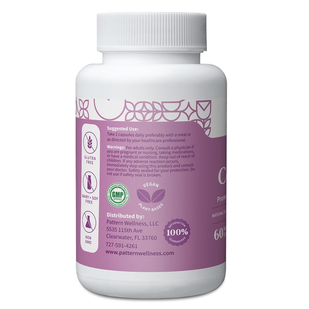 Pattern Wellness PMS Complex – Monthly Cycle Wellness Support – with Vitamin B6, Magnesium & Herbal Extracts – 60 Vegan Capsules Pattern WellnessAu supplements