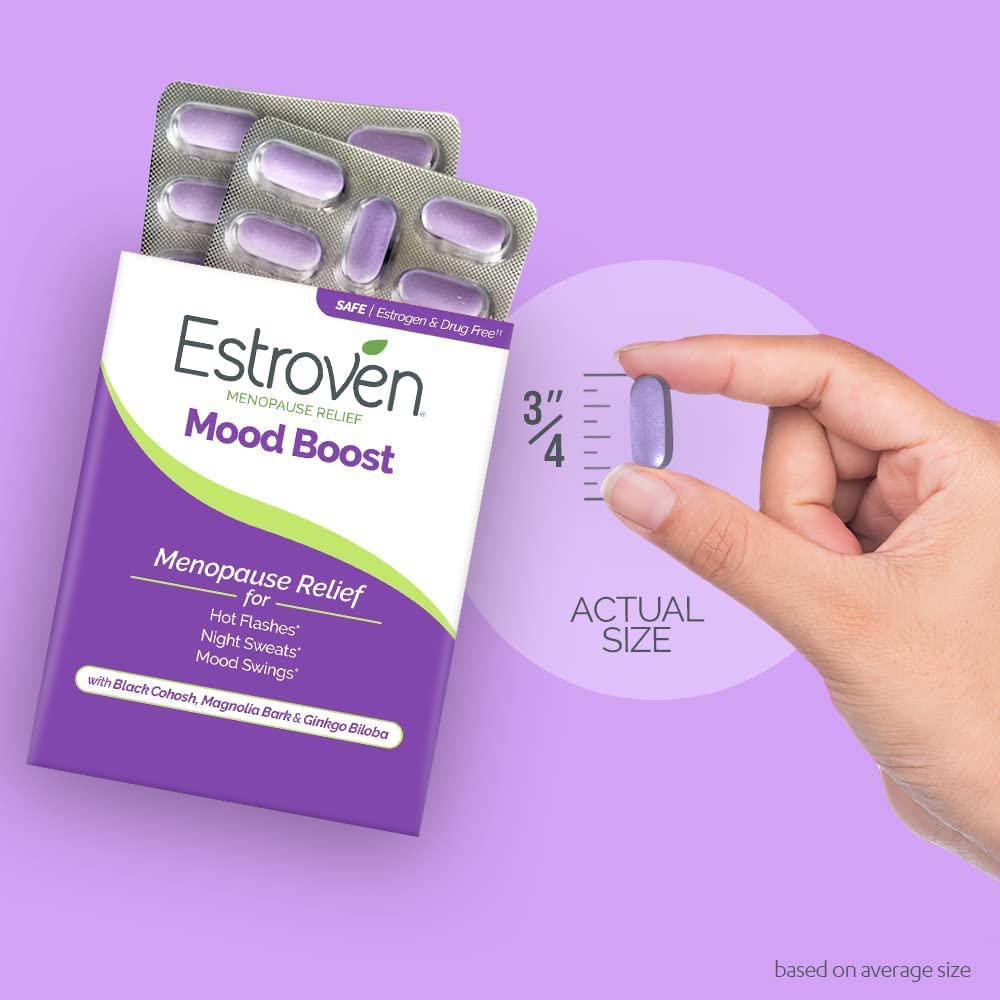 Estroven Mood Boost for Menopause Relief, Helps Reduce Hot Flashes & Night Sweats, Helps Manage Mood Swings, 30 Count EstrovenAu supplements