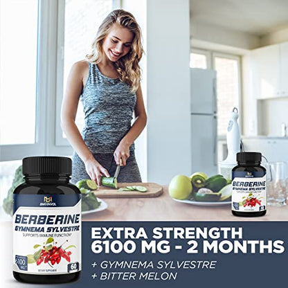 BMVINVOL 5-in-1 Berberine Supplement 6100mg with Ceylon Cinnamon, Gymnema Sylvestre BMVINVOLUS supplements
