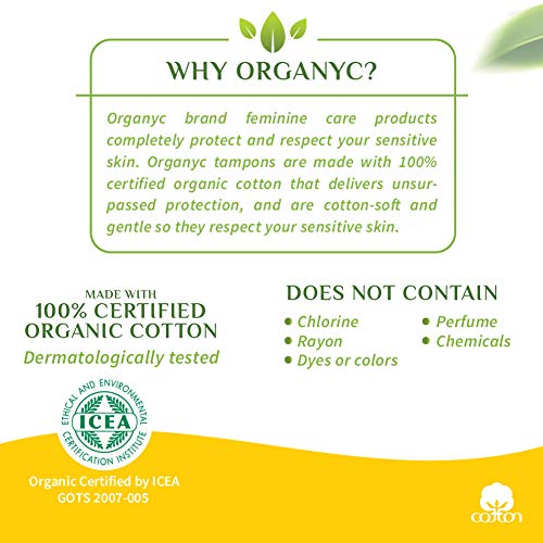 Organyc 100% Certified Organic Cotton Tampons, Plant-Based Eco-Applicator, Regular Flow, 16 Count OrganycAu supplements