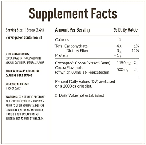 CocoaVia Cardio Health Cocoa Powder, 60 Servings, 500mg Cocoa Flavanols CocoaViaUS supplements