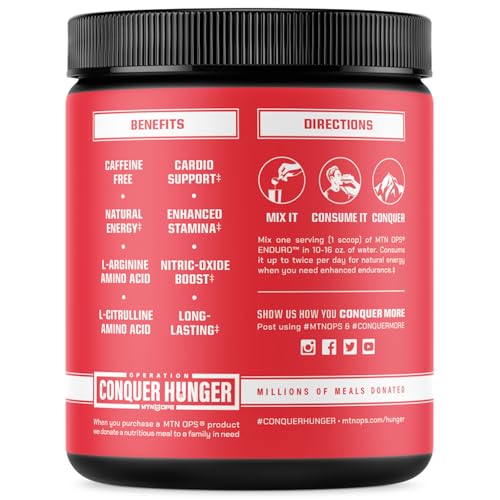 MTN OPS Enduro Trail Packs Nitric Oxide Supplement & Stim-Free Pre Workout - 20 Servings MTN OPSAu supplements