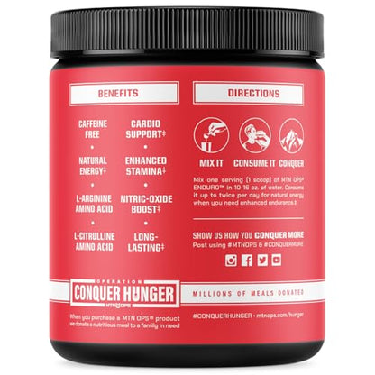 MTN OPS Enduro Trail Packs Nitric Oxide Supplement & Stim-Free Pre Workout - 20 Servings MTN OPSUS supplements