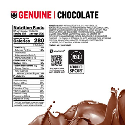 Muscle Milk Genuine Protein Powder, Chocolate, 4.94 Pound, 32 Servings, 32g Protein Muscle MilkUS supplements