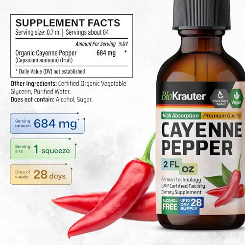 MAUWE HERBS Cayenne Pepper Supplement - Organic Cayenne Pepper Tincture MAUWE HERBSUS supplements