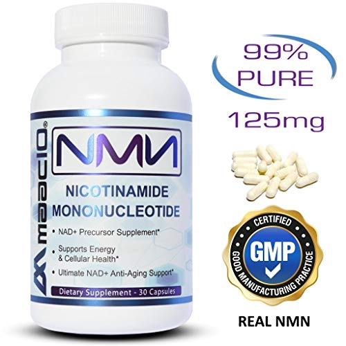 MAAC10 NMN Supplement Real Nicotinamide Mononucleotide (NMN 125mg Capsules). The Most Powerful NAD+ Precursor More Stable Than Riboside. We use 99% Pure Pharmaceutical Grade Stabilized NMN (30 Count) MAAC10Au supplements