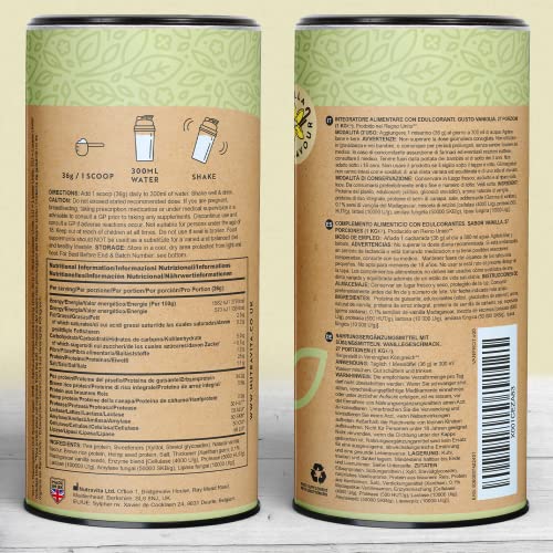 Vegan Protein Powder - Vanilla Flavour - Plant-Based High Protein Powder - 25g Protein per 36g Serving NutravitaAu supplements
