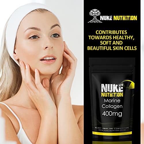 Nuke Nutrition Marine Collagen Capsules - 400mg - 120 Capsules - High Strength Collagen Nuke NutritionUS supplements