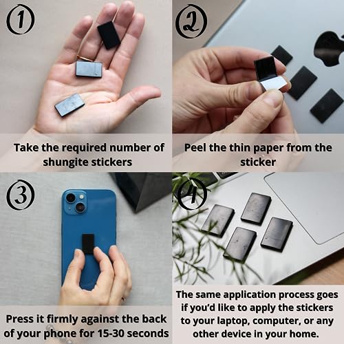 KarelianMasters Shungite Stone Stickers - Natural Stone Adhesive Plates for Phones (Set of 3 Plates) KARELIANMASTERSAu supplements