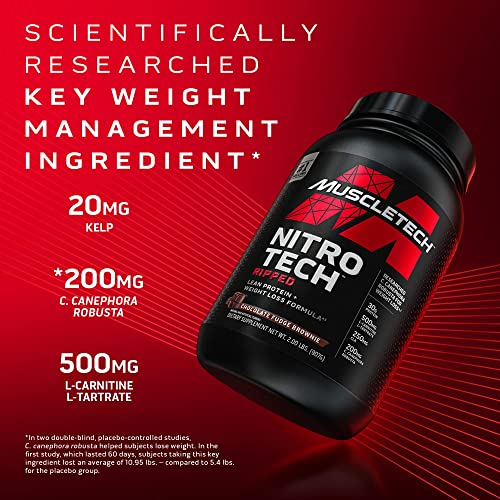 MuscleTech Nitro-Tech Ripped Lean Whey Protein Powder Whey Protein Isolate Weight MuscleTechUS supplements