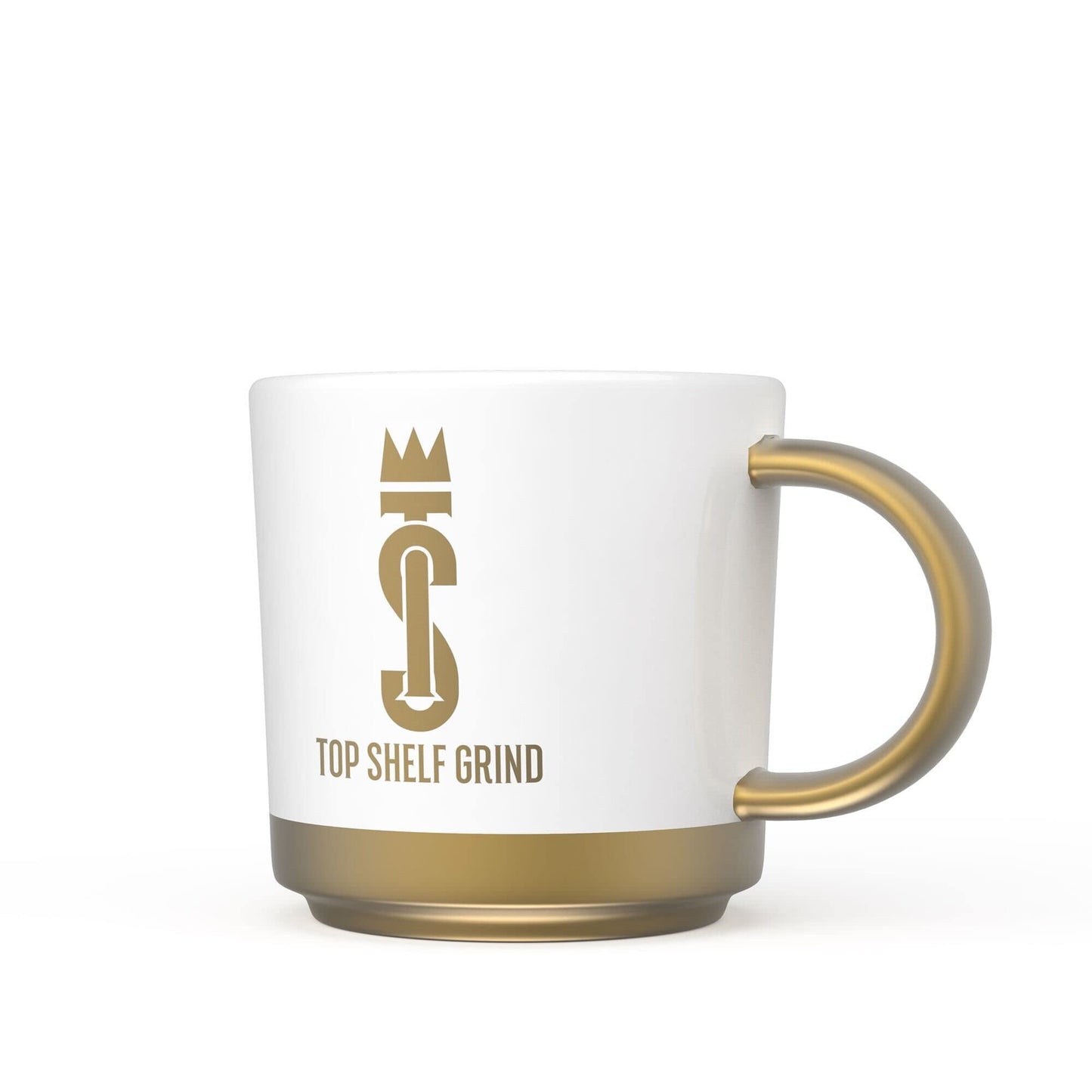 Top Shelf Grind Coffee Mug - The Prosperity Cup (Drink & Grow Rich) - White & Gold Join Top Shelf GrindUS supplements