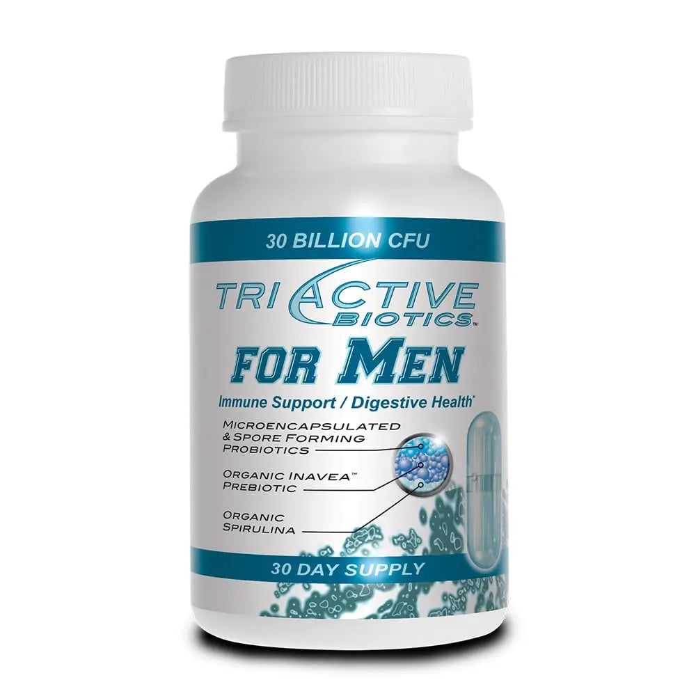 Essential Source TriActive Biotics for Men - Probiotic Capsules, 30 Billion CFU with Prebiotics & Blue Spirulina, Shelf Stable, Allergen Free, Digestive & Immune Support, 30 Count Essential SourceAu supplements
