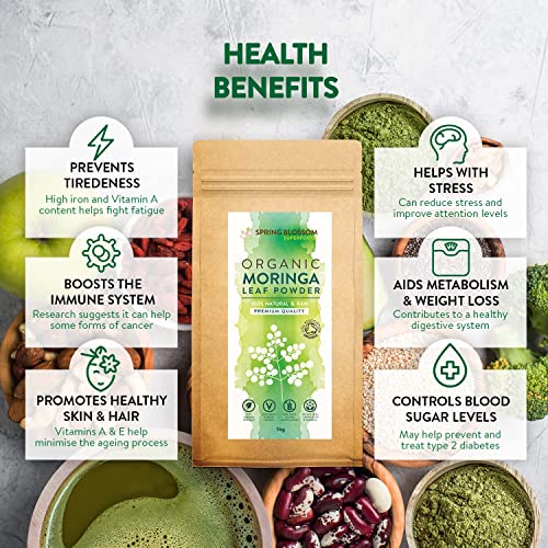 1KG Moringa Superleaf Powder Oleifera 100% Organic Raw Premium Quality Non-GMO Spring BlossomUS supplements