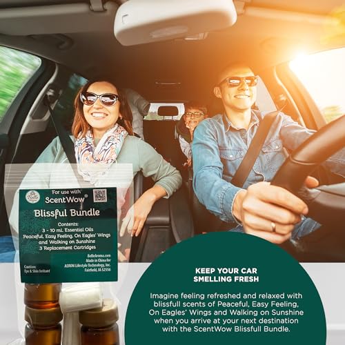 ScentWow® Aromatherapy Car Diffuser Refill Essential Oil Bundle with Three Refill Pads and 10ml Bottles Belle AromaAu supplements