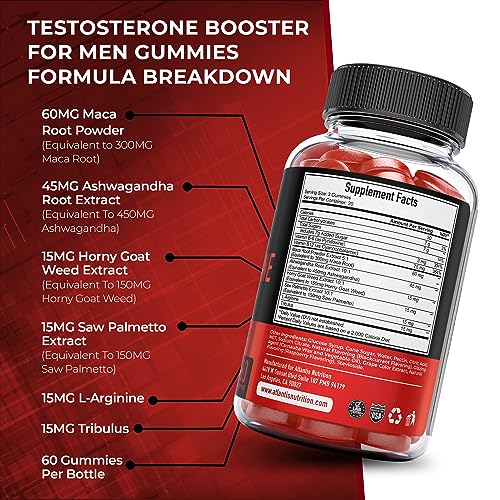 Testosterone Booster For Men Gummies - Enhances Strength & Stamina - Optimizes Physical Atlantis NutritionAu supplements