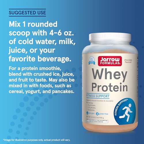 Jarrow Formulas Whey Protein With 18 g of Protein, 3.8 g of BCAAs, & Glutamine, Dietary Jarrow FormulasUS supplements