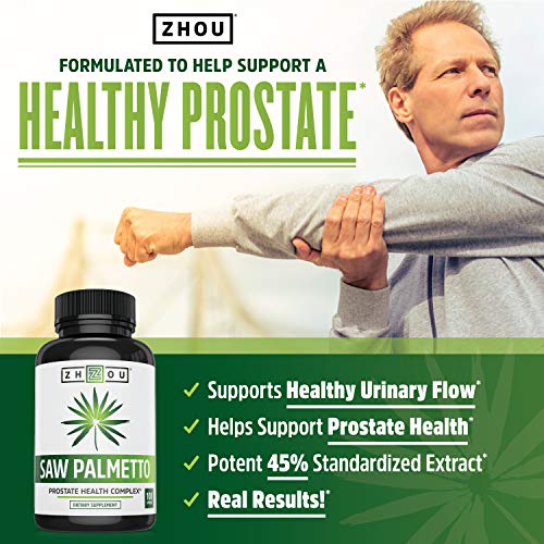 Zhou Nutrition Saw Palmetto Extract 500 mg, Prostate Health, Urinary Tract Support, DHT Zhou NutritionUS supplements