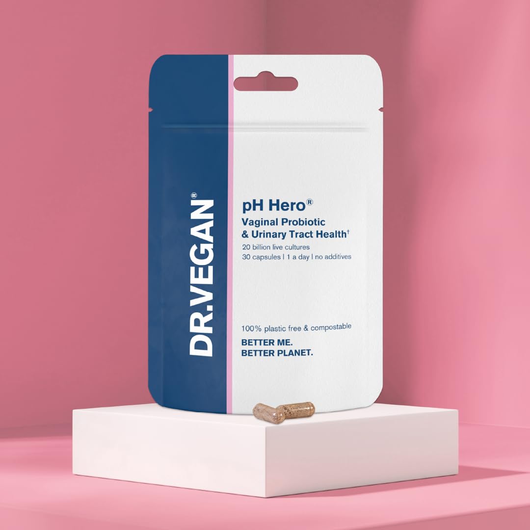 DR.VEGAN | pH Hero | Supports Balanced Vaginal Flora | 50bn CFU | Cranberry | Sea Buckthorn dr veganAu supplements