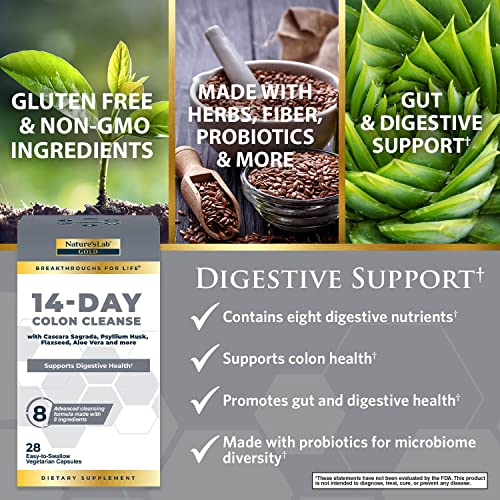 Nature's Lab Gold 14 Day Colon Cleanse* - Blend of Probiotics, Fiber, Flavonoids Nature's LabAu supplements
