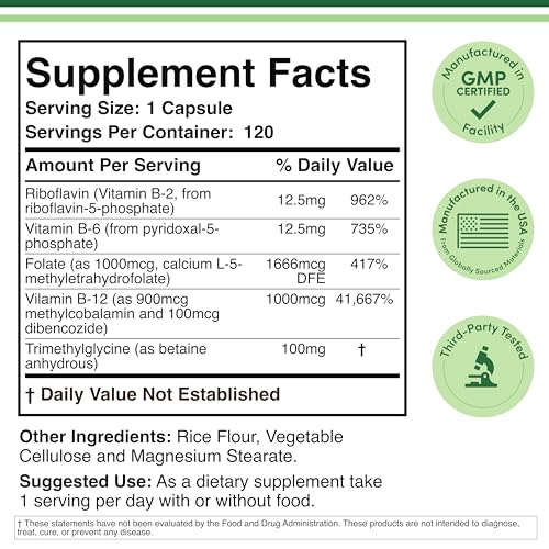 Methylated Multivitamin (Methylated and Activated Vitamins Only - Methylated B Complex with Trimethylglycine Double Wood SupplementsAu supplements