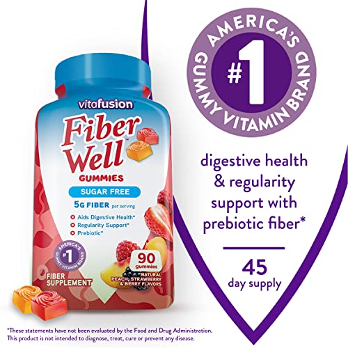 Vitafusion Fiber Well Sugar Free Fiber Supplement, Peach, Strawberry And Blackberry VitafusionUS supplements