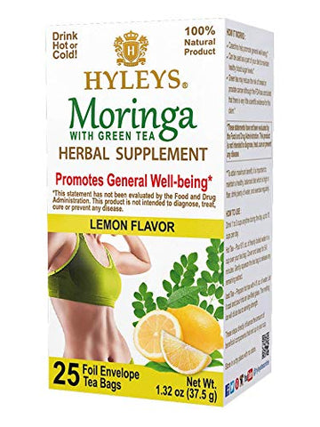 Hyleys Tea Moringa Oleifera with Lemon Flavor - 25 Tea Bags (Miracle Tree Tea) HYLEYSUS supplements