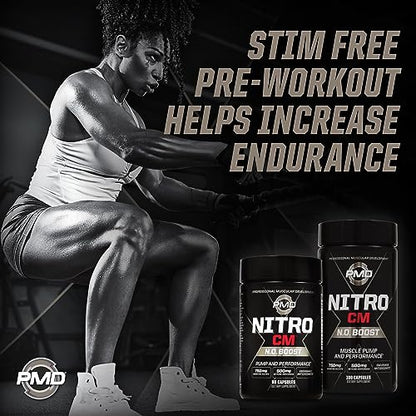 PMD Sports Nitro cm - Nitric Oxide with Agmatine Pre Workout Supplement - Muscle PMDUS supplements
