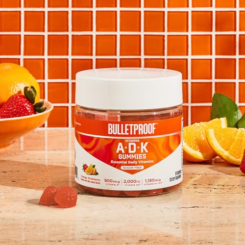Bulletproof Sugar-Free Orange Strawberry Vitamins A+D+K Gummies, 60 Count, Keto BulletproofAu supplements