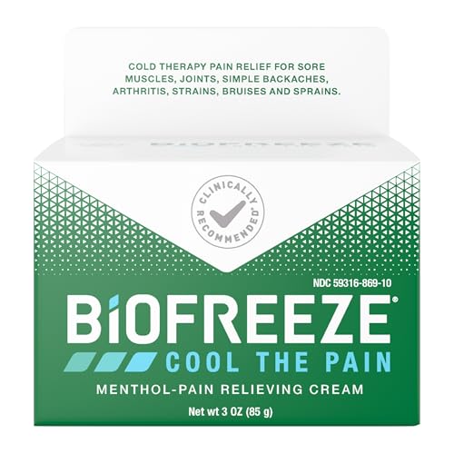 Biofreeze Pain Relief Cream for Knee, Neck, Hip, Joint, Shoulder, & Simple Backache, Arthritis Pain Reliever, Sore Muscle Relief, Cooling Menthol Pain Cream, 3 Oz BiofreezeAu supplements