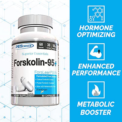 PEScience Forskolin Capsules, 95% Pure Forskolin Extract, Patented ForsLean, 60 Count PEScienceUS supplements