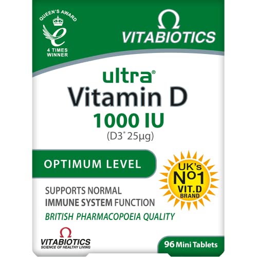 Vitabiotics Ultra Vitamin D Tablets 1000IU Optimum Level -96 count (Pack of 1) Vitabiotics UltraUS supplements