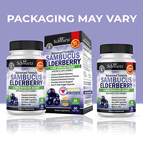 Elderberry with Zinc and Vitamin C for Adults - Immune Support Vitamins BioSchwartzAu supplements