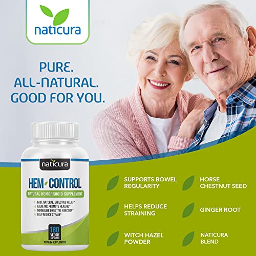 Naticura Hem-Control Natural Hemorrhoid Supplement - Vegan Herbal Supp NaticuraUS supplements