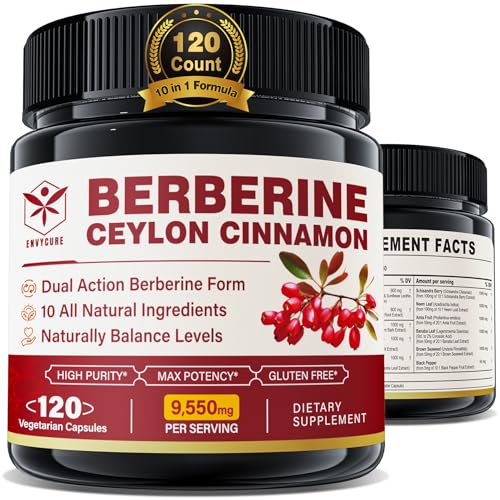 Berberine Supplement Organic 1500mg with Ceylon Cinnamon Bitter Melon & Banana Leaf envycureUS supplements