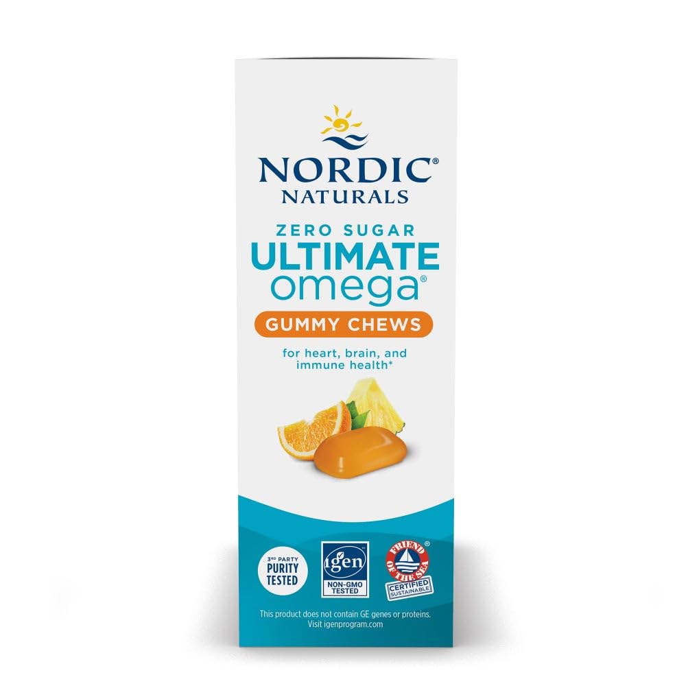 Nordic Naturals Zero Sugar Ultimate Omega Gummy Chews - Tropical Fruit - 54 Gummy Chews - Non GMO - Optimal Wellness - 27 Servings Nordic NaturalsAu supplements