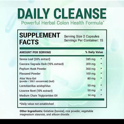 IVL - Daily Cleanse Herbal Colon Health Formula - Detoxification, Probiotic, Digestive Support IVLUS supplements