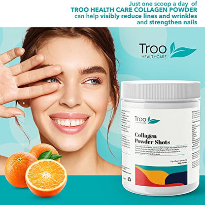 Hydrolysed Marine Collagen Peptides Powder Enhanced with Essential Vitamins 300g Troo Health CareUS supplements