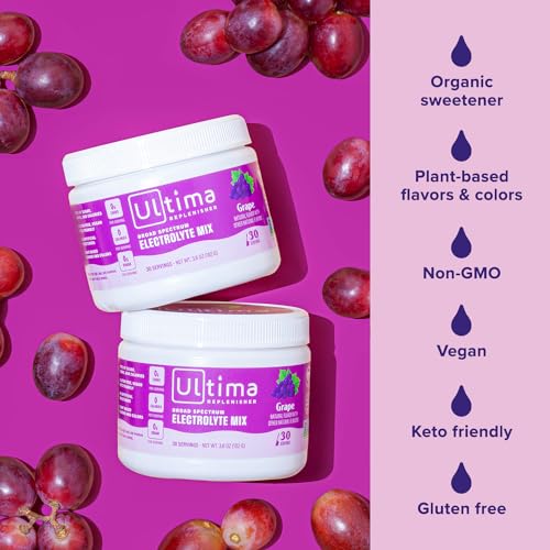 Ultima Replenisher Daily Electrolyte Drink Mix – Grape, 30 Servings – Hydration Powder Ultima ReplenisherUS supplements