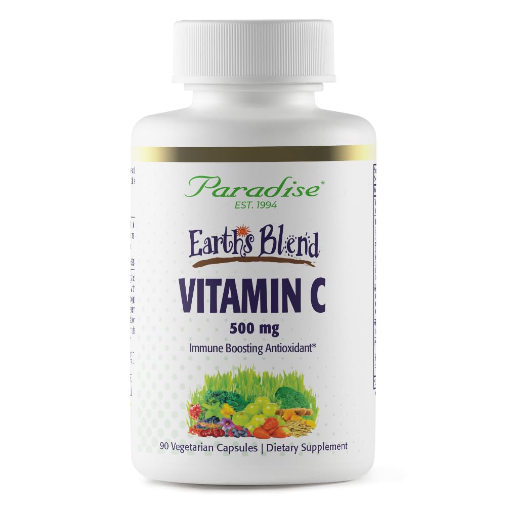 Paradise Herbs Earth's Blend Vitamin C with Nature's C and Adaptogens, Superfoods Base of Probiotics & Organic Alkalizing Greens, 90 Vegetarian Capsules Paradise HerbsAu supplements