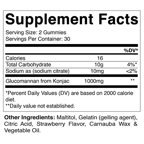 Vitamatic Sugar Free Glucomannan Gummies (Amorphophallus Konjac Root) - 1000mg per VitamaticUS supplements