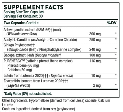 Thorne Memoractiv - Nootropic Brain Supplement for Focus, Creativity, and Concentration ThorneUS supplements