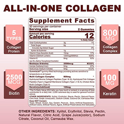 Sugar Free Hydrolyzed Collagen Gummies 800mg KrooUS supplements