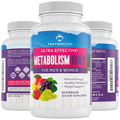 TRUTHENTICS Metabolism Booster for Women & Men - Natural Appetite Suppressant TRUTHENTICSUS supplements