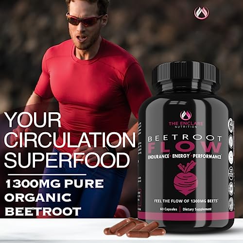 Beet Root Capsules Organic Beet Root Powder 1300mg | Natural Nitric Oxide Booster THE ENCLARE NUTRITIONUS supplements
