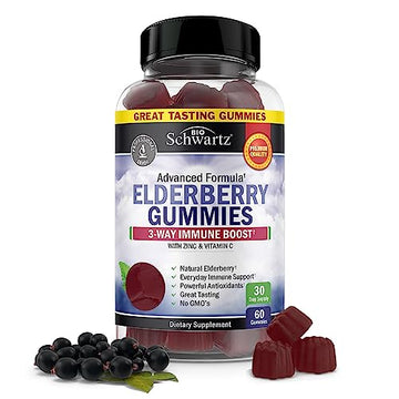 Elderberry Gummies with Zinc and Vitamin C for Adults & Kids - Natural Immune Support BioSchwartzUS supplements