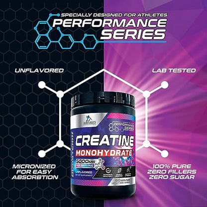 Micronized Creatine Monohydrate Powder - 100% Pure Unflavored Creatine Powder Nature's NutritionUS supplements