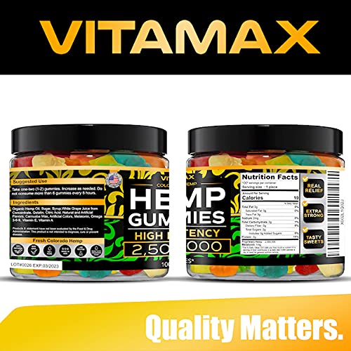 Vitamax Hemp Gummies - Great for Peace & Relaxation - 2,500,000 - Natural Fruit Flavors VitamaxUS supplements