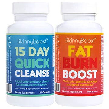 SkinnyBoost Fat Burn & 15 Day Quick Cleanse KIT-Vegan Capsules, Easy to Use: Detox SkinnyBoostAu supplements